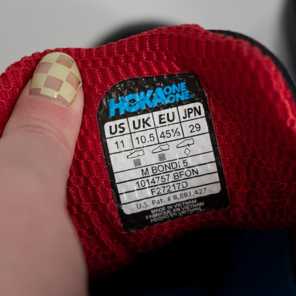 HOKA ONE ONE Bondi 5 Neutral Black/Formula One Mesh Running Shoes - Picture 6 of 7